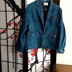 Well-made VINTAGE Diane Gilman designer denim jacket (Large)